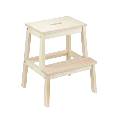 RELSY Solid Wood Aspen 2-Step Stool for All Ages