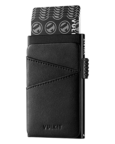 VULKIT RFID Blocking Slim Metal Card Holder - Black