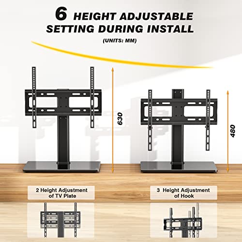 Swivel Universal Table Top TV Stand for 26-55" TVs