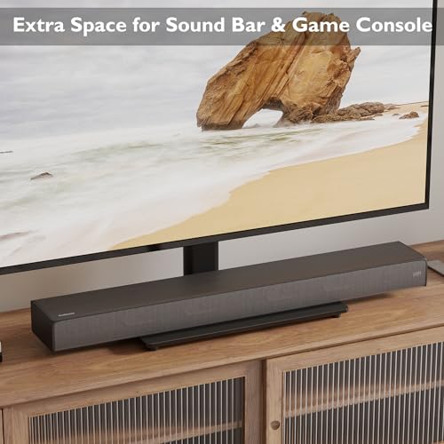 Adjustable TV Stand for 26"-55" TVs with Glass Base