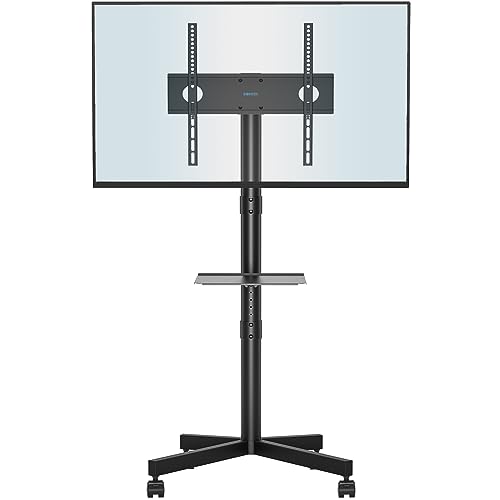 Portable Mobile TV Stand with Wheels and Laptop Shelf