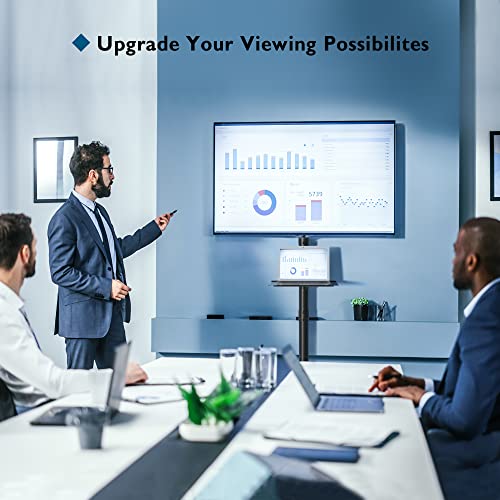 Portable Mobile TV Stand with Wheels and Laptop Shelf