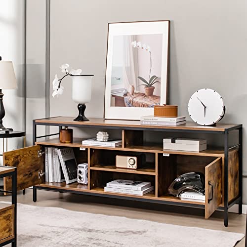 Industrial Wooden TV Stand for Up to 65" TVs