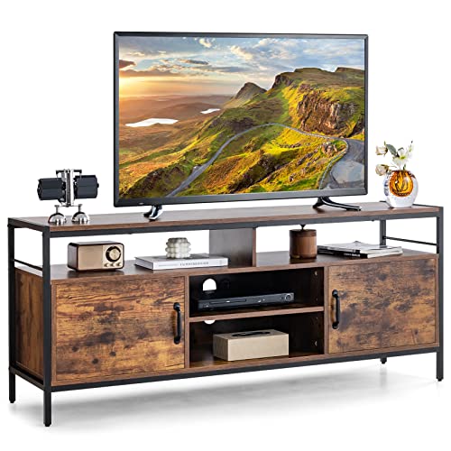 Industrial Wooden TV Stand for Up to 65" TVs