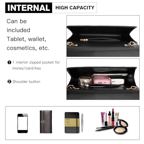 Miss Lulu Black Evening Handbag for Women