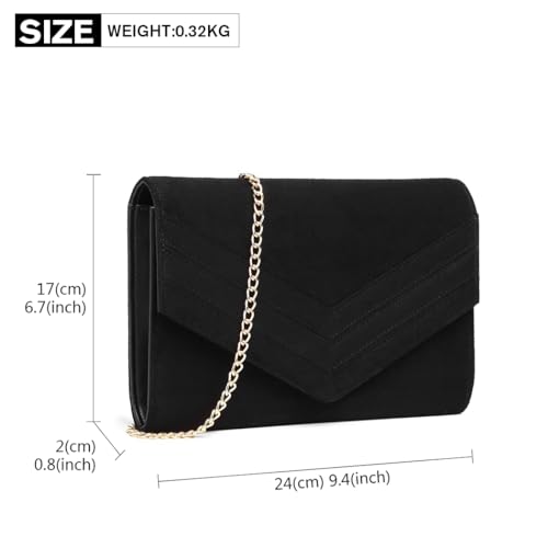 Miss Lulu Black Evening Handbag for Women