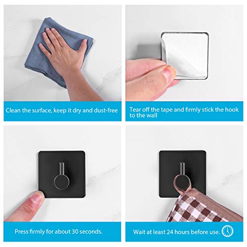 HOMEASY Self-Adhesive Towel Hooks - 5 Pack