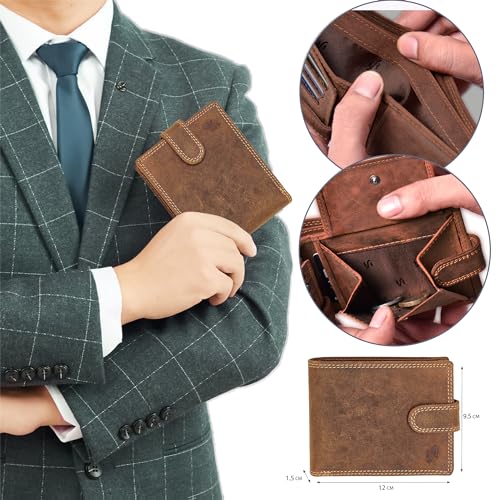 Genuine Distressed Leather RFID Wallet for Men