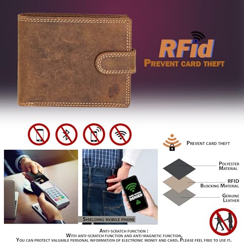 Genuine Distressed Leather RFID Wallet for Men