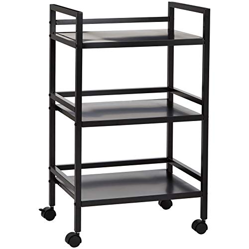 Amazon Basics Black Metal 3-Tier Kitchen Cart