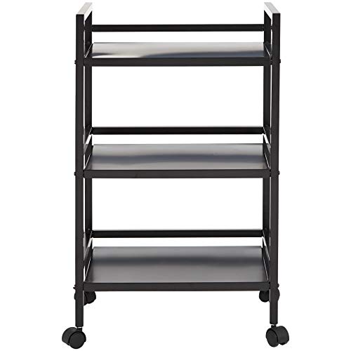 Amazon Basics Black Metal 3-Tier Kitchen Cart