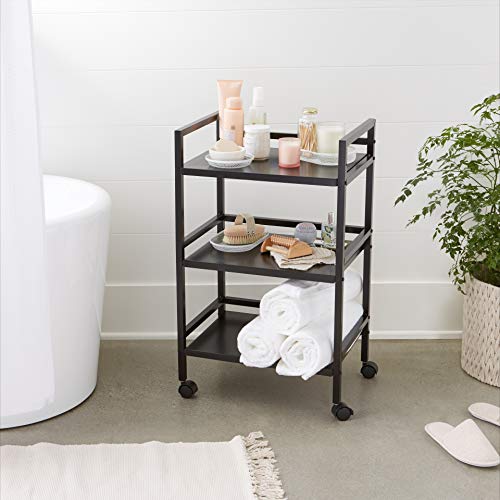 Amazon Basics Black Metal 3-Tier Kitchen Cart