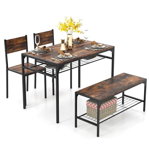 Rustic Industrial Dining Table and Chair Set