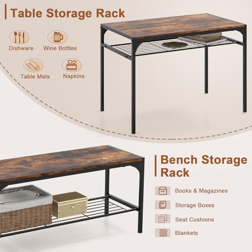 Rustic Industrial Dining Table and Chair Set