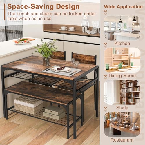 Rustic Industrial Dining Table and Chair Set