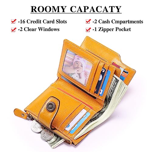 Genuine Leather RFID Blocking Women's Bifold Wallet
