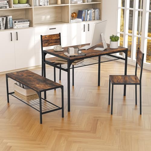 Rustic Industrial Dining Table and Chair Set