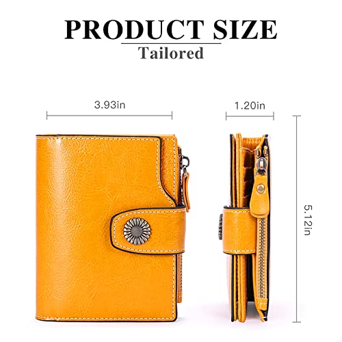 Genuine Leather RFID Blocking Women's Bifold Wallet