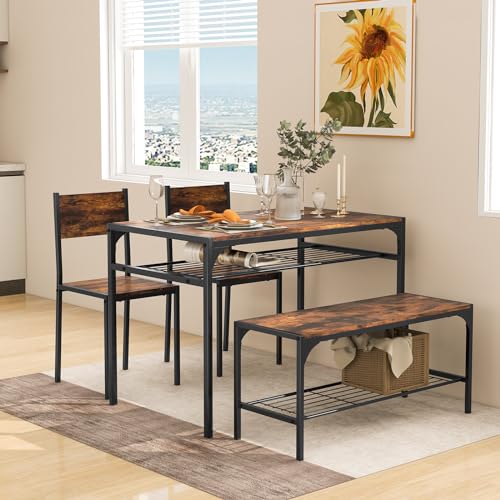 Rustic Industrial Dining Table and Chair Set