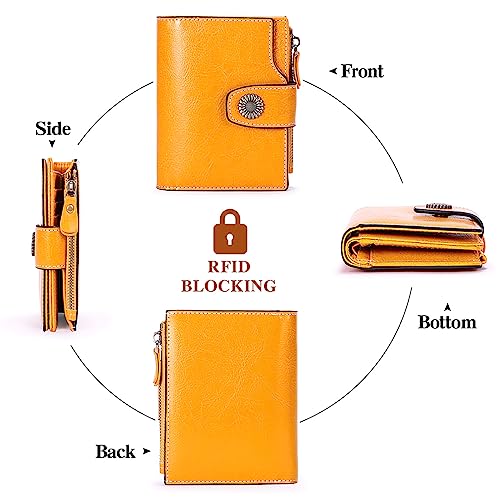 Genuine Leather RFID Blocking Women's Bifold Wallet