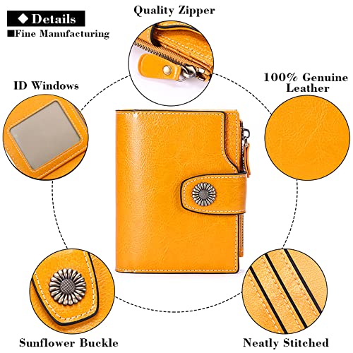 Genuine Leather RFID Blocking Women's Bifold Wallet