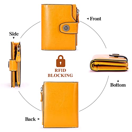 Genuine Leather RFID Blocking Women's Bifold Wallet