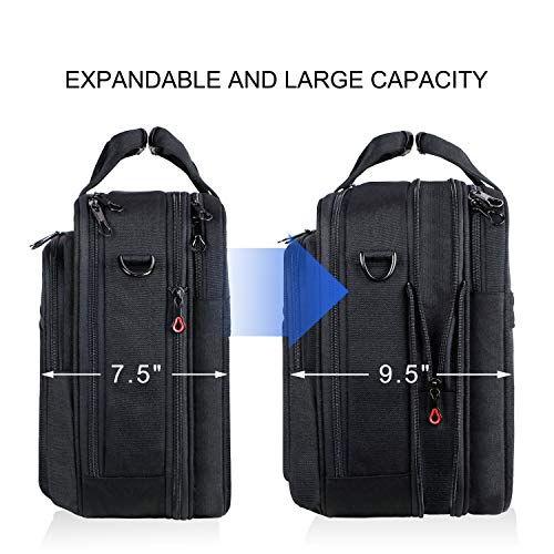KROSER Expandable Water-Repellent Laptop Bag - Black