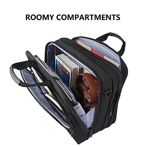 KROSER Expandable Water-Repellent Laptop Bag - Black