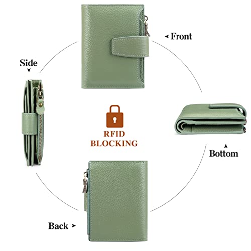 SENDEFN RFID Blocking Compact Leather Wallet Purse