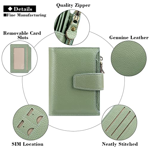 SENDEFN RFID Blocking Compact Leather Wallet Purse