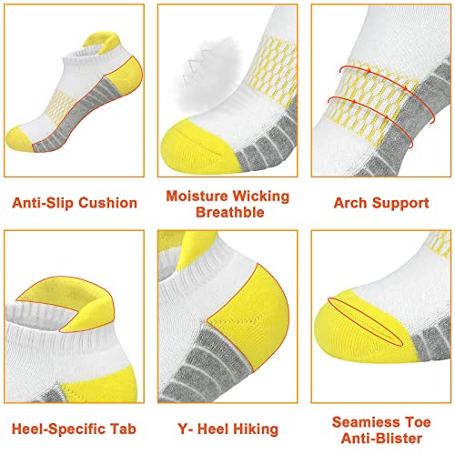 Women's Cushioned Athletic Ankle Socks - 6 Pairs