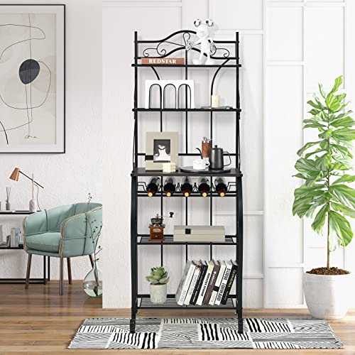 5-Tier Metal Baker's Rack with Wine Storage