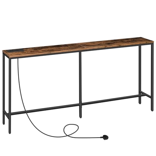 MAHANCRIS Industrial Console Table with USB Ports