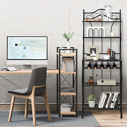 5-Tier Metal Baker's Rack with Wine Storage