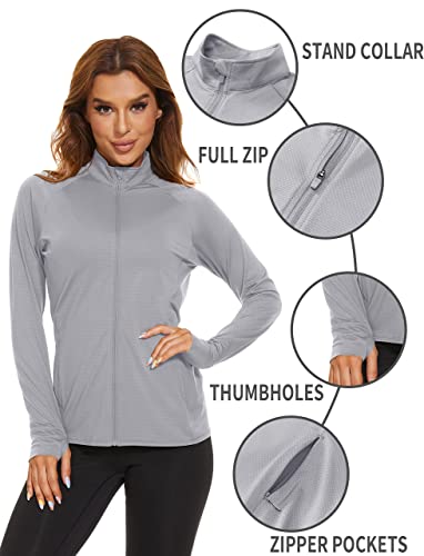 TACVASEN Women's Quick Dry Hiking Zip Jacket