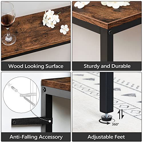 MAHANCRIS Industrial Console Table with USB Ports