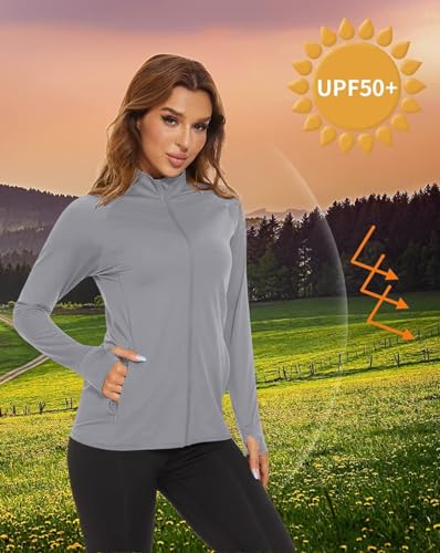 TACVASEN Women's Quick Dry Hiking Zip Jacket