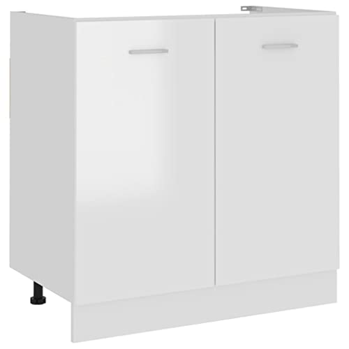vidaXL Modern White Sink Bottom Cabinet - 80x46x81.5 cm
