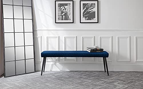 Julian Bowen Luxe Low Bench in Blue