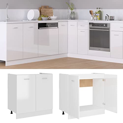 vidaXL Modern White Sink Bottom Cabinet - 80x46x81.5 cm