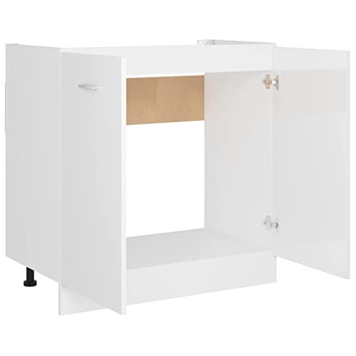vidaXL Modern White Sink Bottom Cabinet - 80x46x81.5 cm