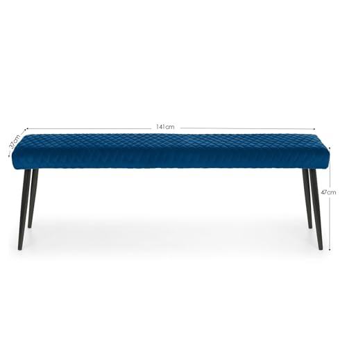Julian Bowen Luxe Low Bench in Blue