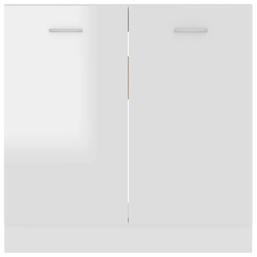 vidaXL Modern White Sink Bottom Cabinet - 80x46x81.5 cm