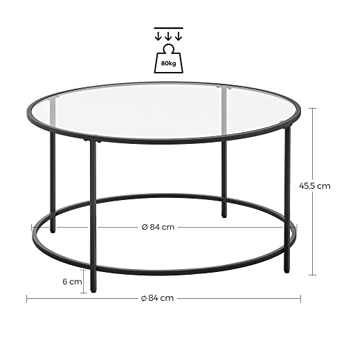Modern Black Round Glass Coffee Table