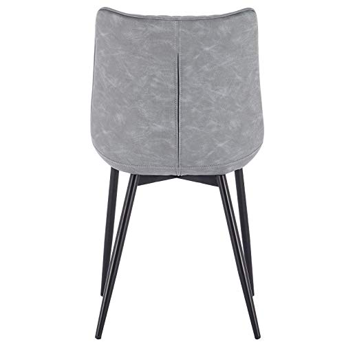 Stylish Set of 4 Grey Leatherette Dining Chairs