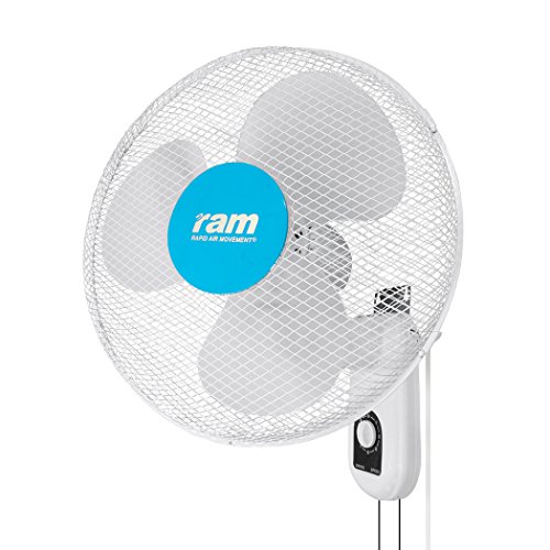 RAM 40W Oscillating Wall Fan with Speed Control