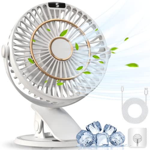 Rechargeable Mini USB Clip-on Desk Fan with LED