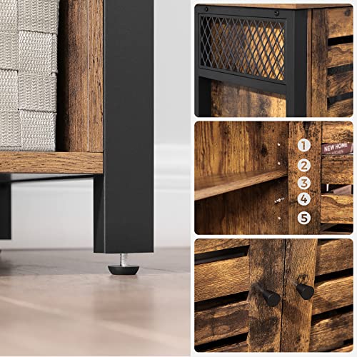 Industrial-Style Storage Cabinet with Adjustable Shelves