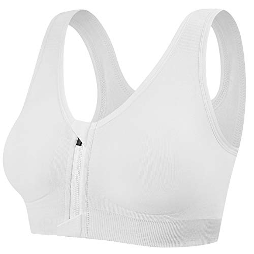 Tuopuda Women's Zip Front Sports Bra for Fitness