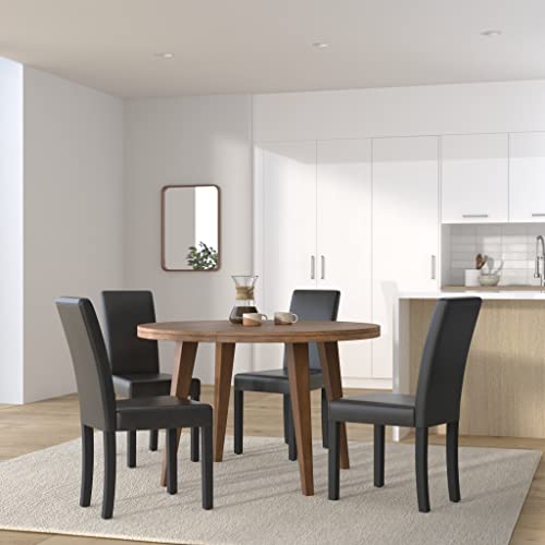 Yaheetech Set of 4 Black Faux Leather Dining Chairs
